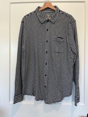 J Crew stripped cotton coastal nautical preppy stretchy office long sleeve shirt